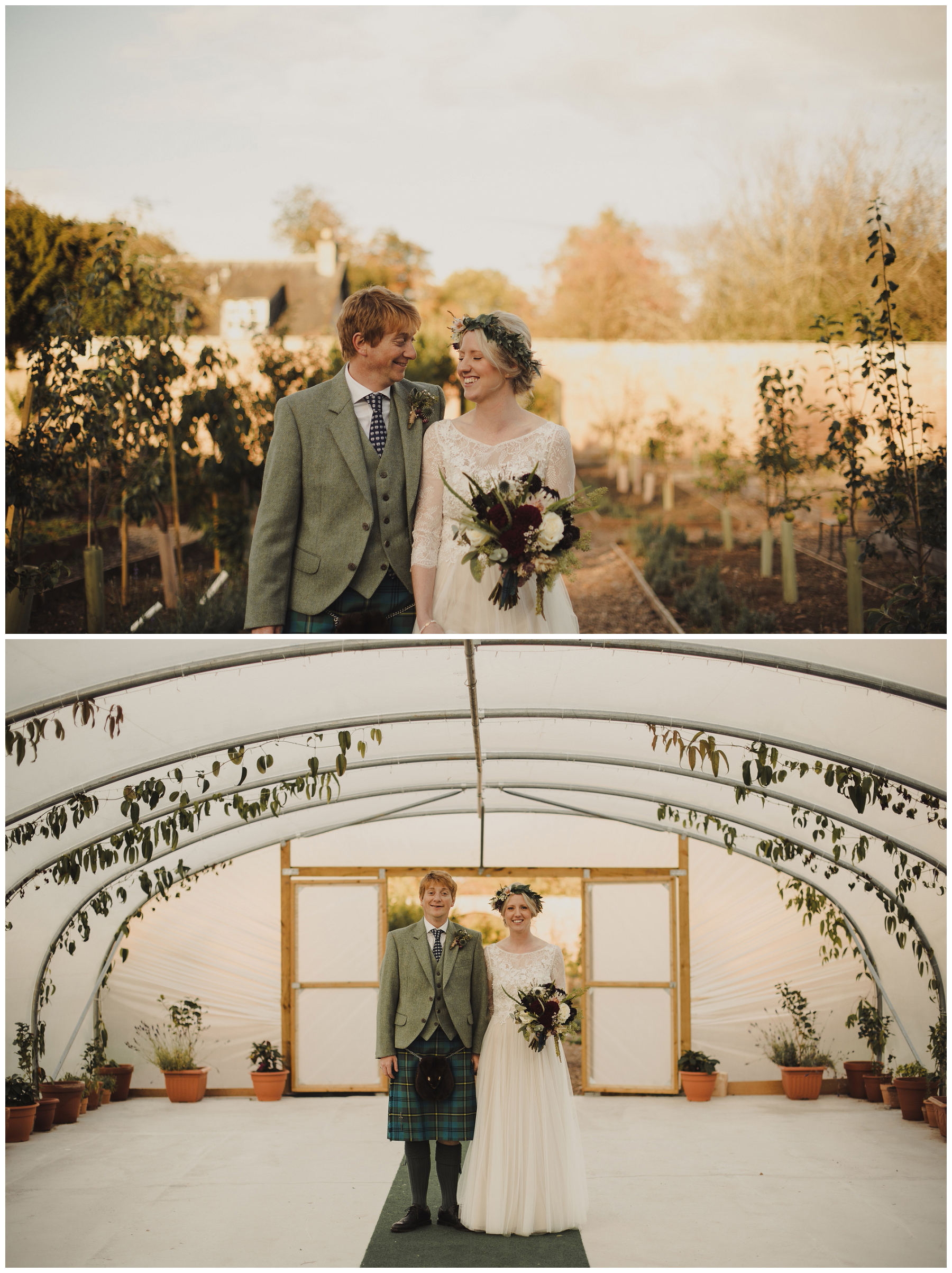 wedding shoot in the polytunnel