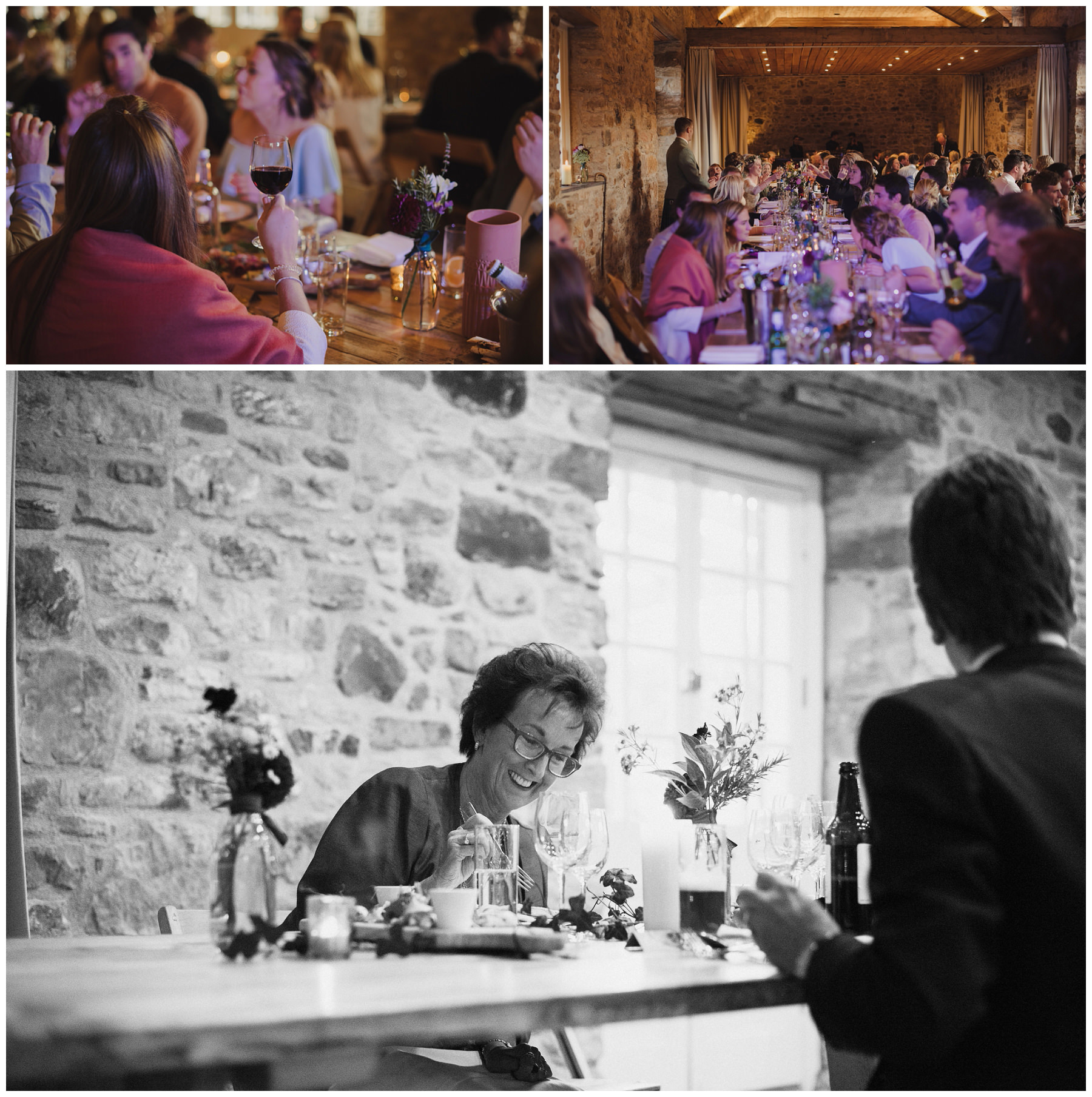 wedding guests having a meal