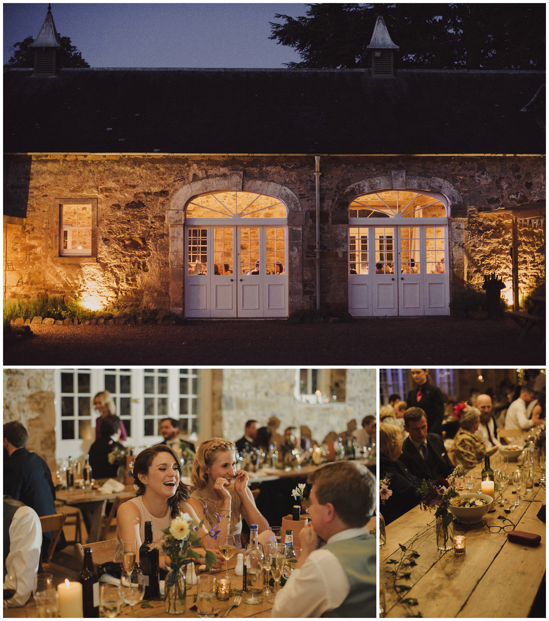 rustic venue in the evening light