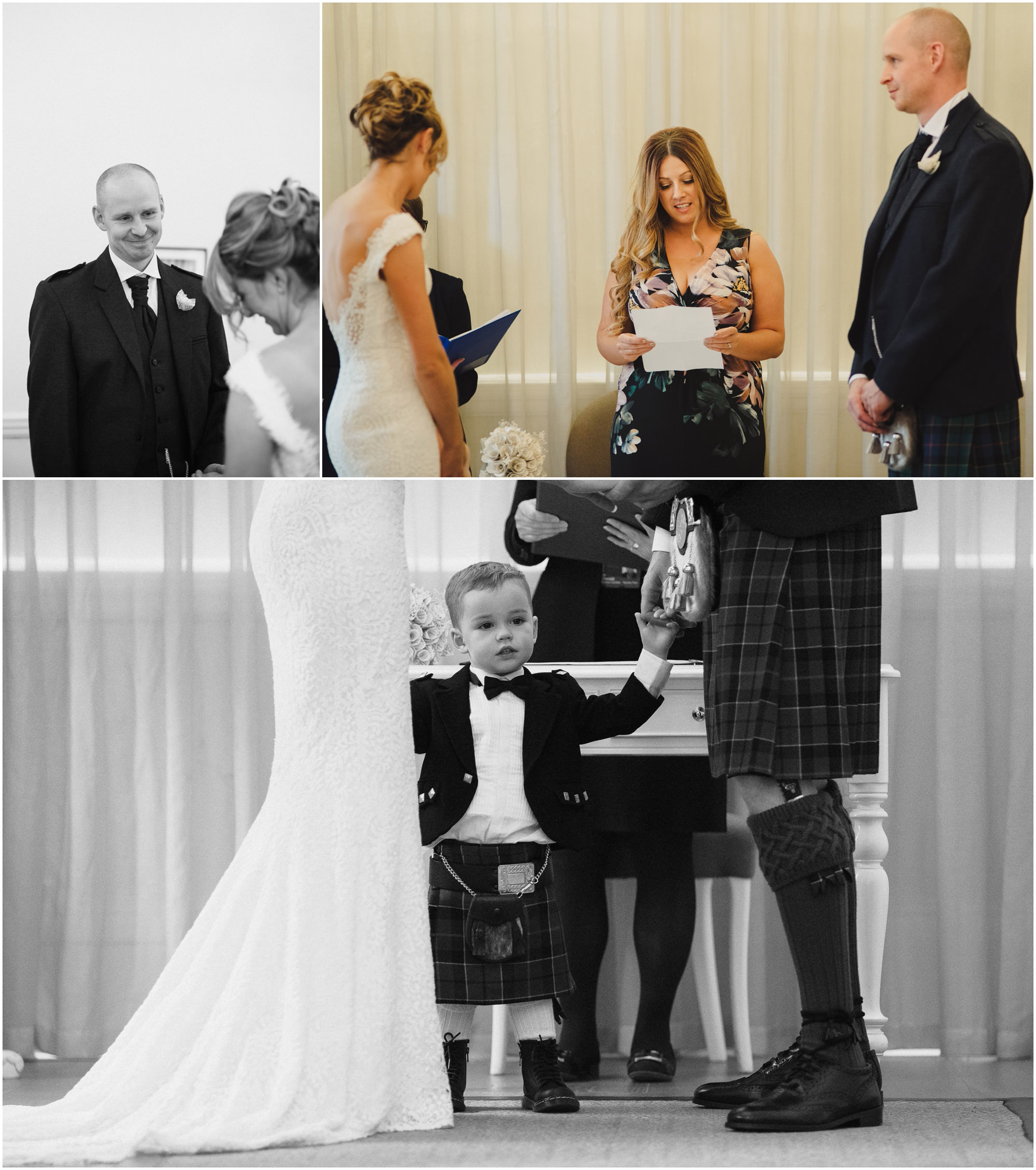 Wedding ceremony at the Registry Office in Glasgow.
