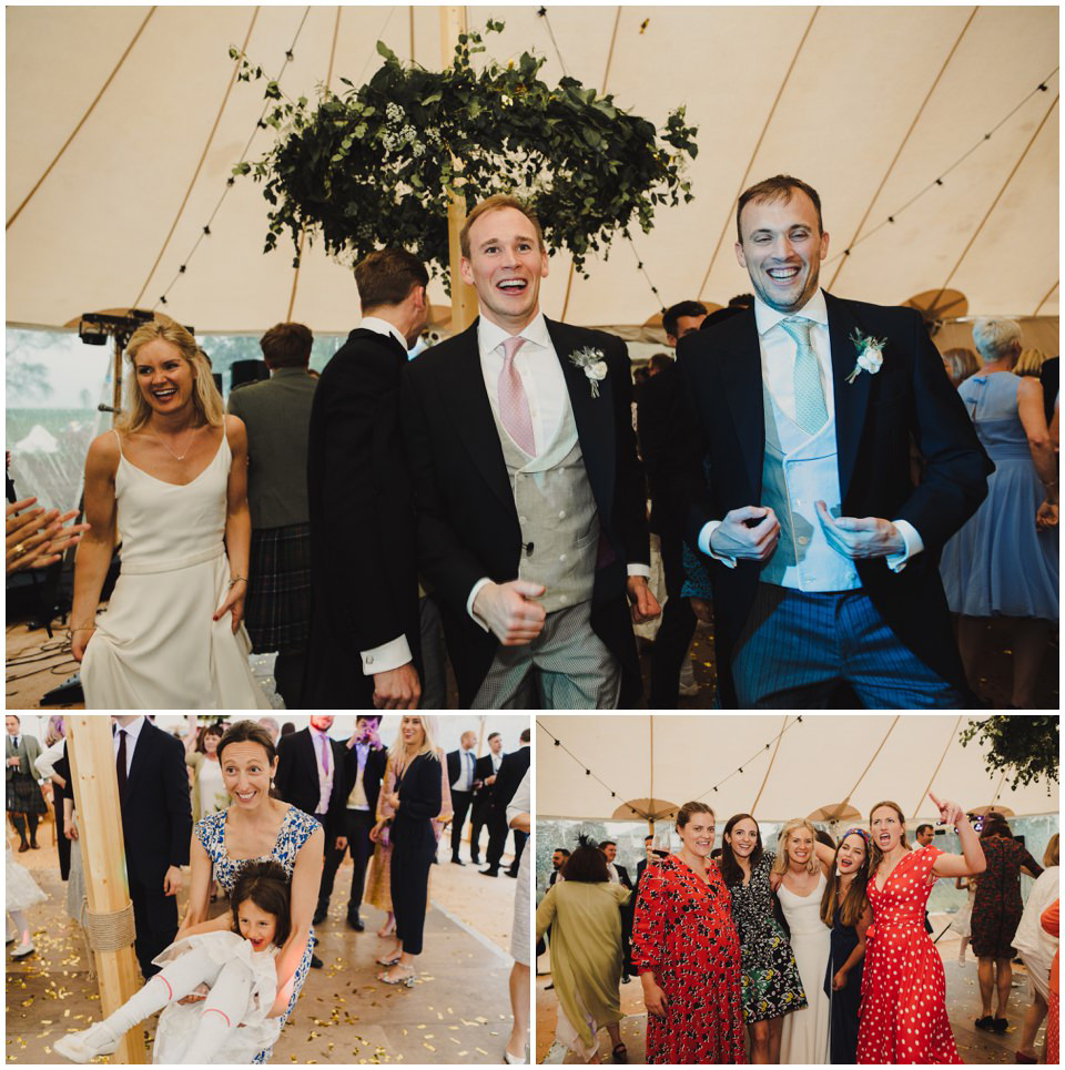 wedding dancing in the marquee