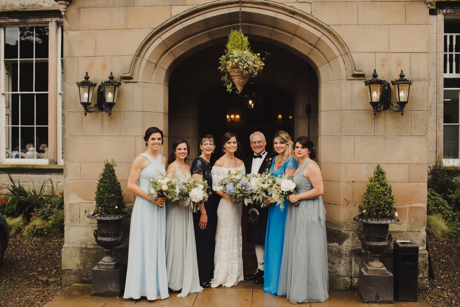 Melville castle wedding bride and her sisters
