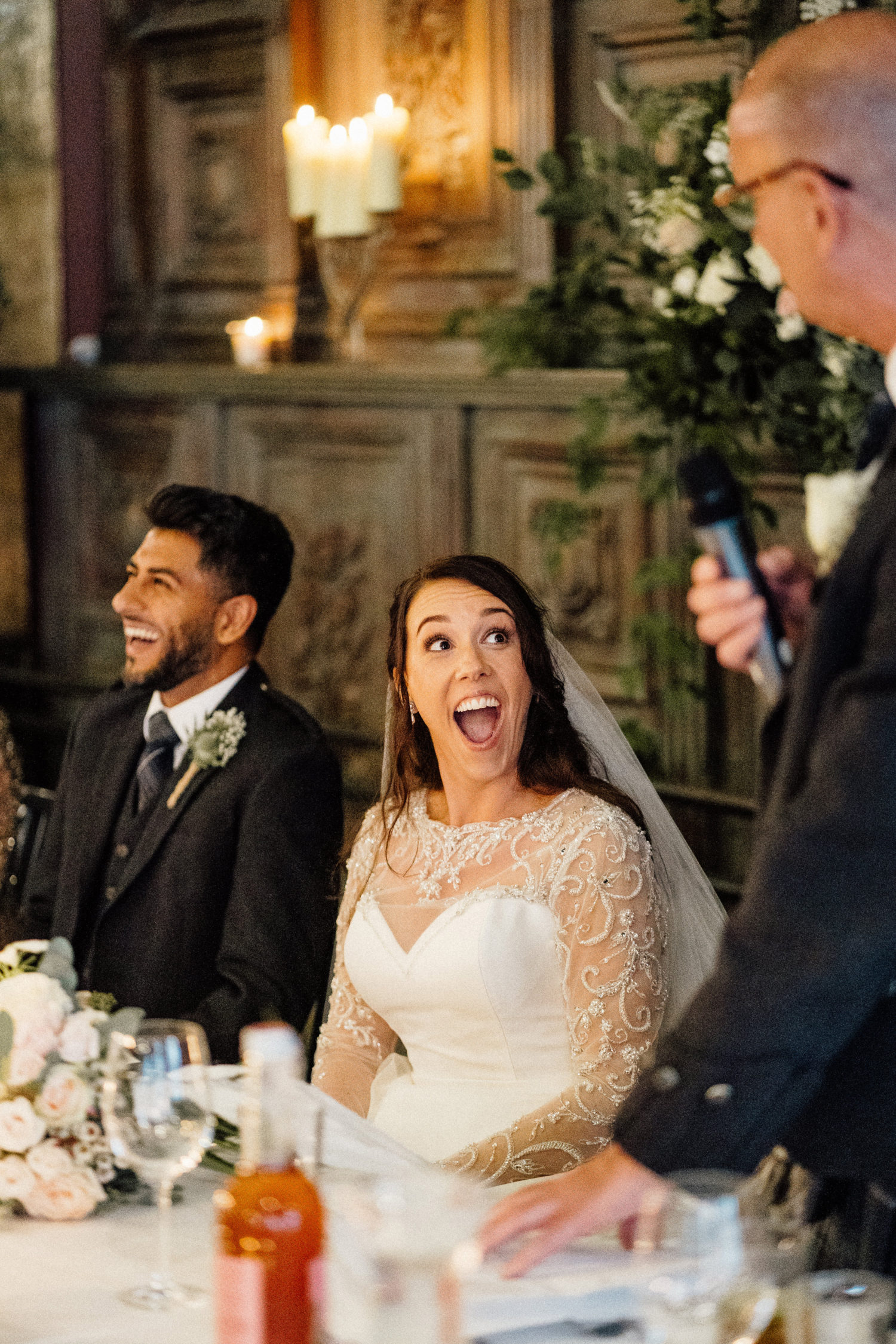Wedding couple at the Ghillie Dhu in Edinburgh.