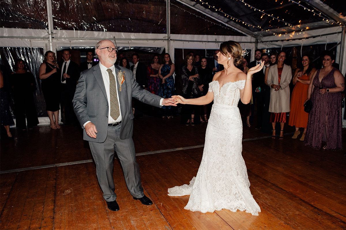 Thirlestane Castle wedding photographer capturing father-daughter dance.