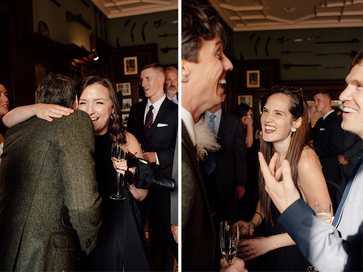 Groom getting wishes from his guests.