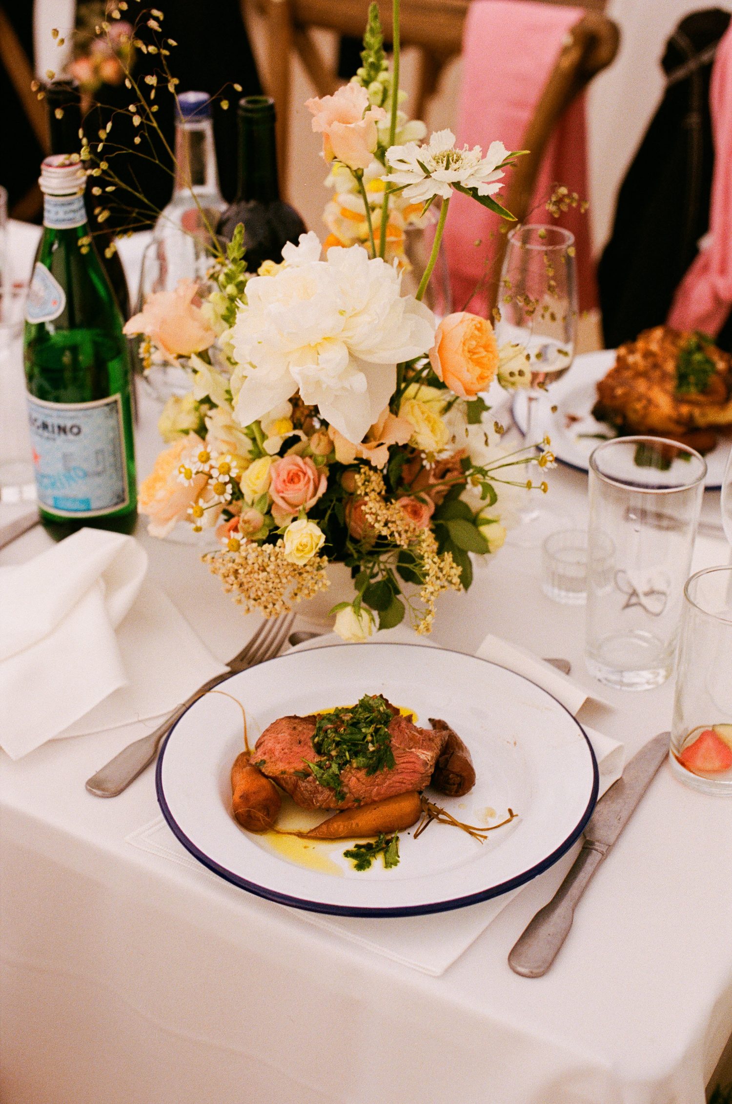 Wedding meal photographer by analogue film wedding photographer in the UK.