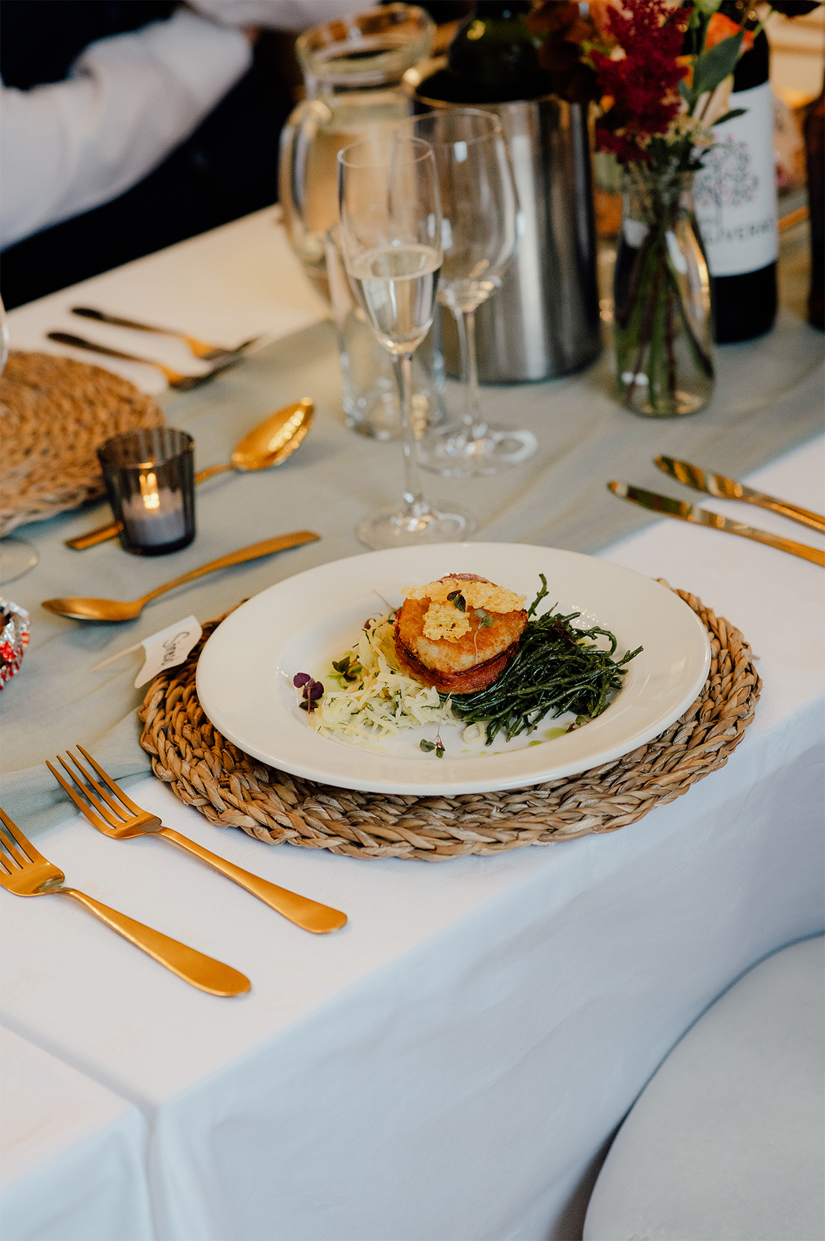 Wedding meal provided by the Pantry Events at the Edinburgh wedding venue. 