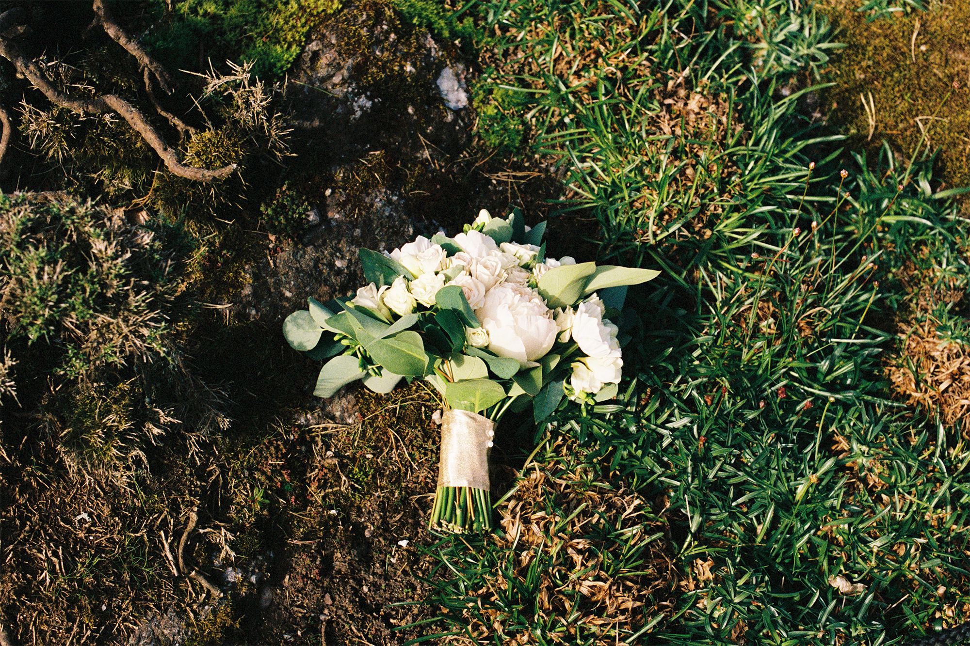 Wedding bouquet photo taken with 35mm film.